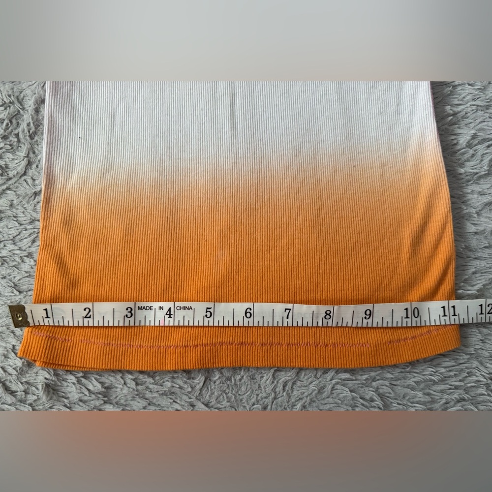 Pink by Victoria’s Secret Pink & Orange Ombré Scoop Tank Silver Logo Bead Detail - Picture 7 of 9